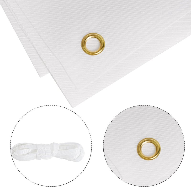 SUMERSHA 2 Pack Large Blank Banners, 2 x 6 Feet Polyester Oxford Cloth White Banner with Hanging Rope for Wall Signs, DIY Painting, and Writing, Indoor Outdoor Display and Party Decoration - Image 3